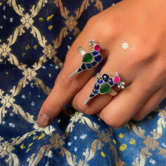 Parrot Kundan Ring