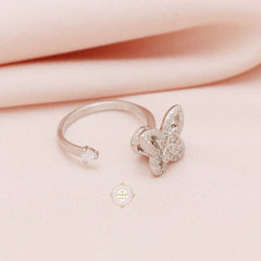 Sparkling Silver Butterfly Ring