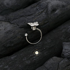 Sparkling Silver Butterfly Ring