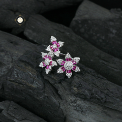 Sparkling Silver Blooming Flower Ring