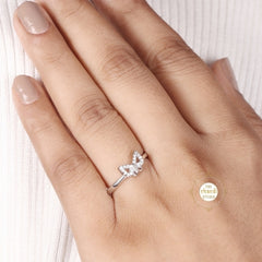 Sparkling Silver Bow Ring