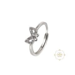 Sparkling Silver Bow Ring