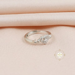 Sparkling Silver I Heart You Ring