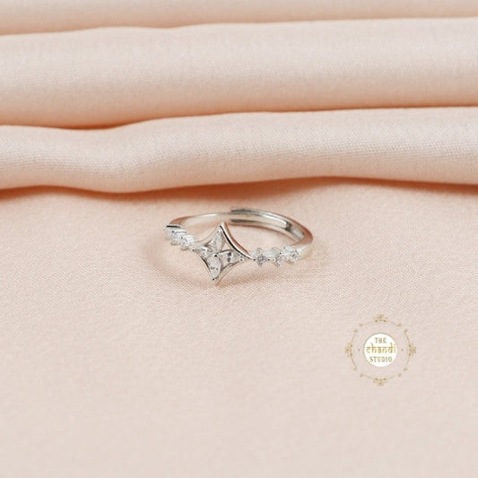 Sparkling Silver Starlit Elegance Ring