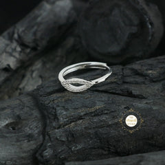 Sparkling Silver Infinity Eye Ring