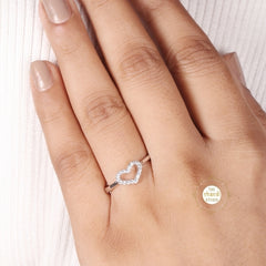 Sparkling Silver Heart Ring