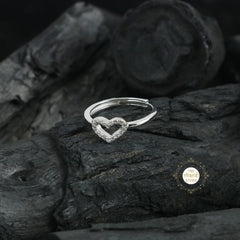 Sparkling Silver Heart Ring