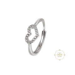 Sparkling Silver Heart Ring