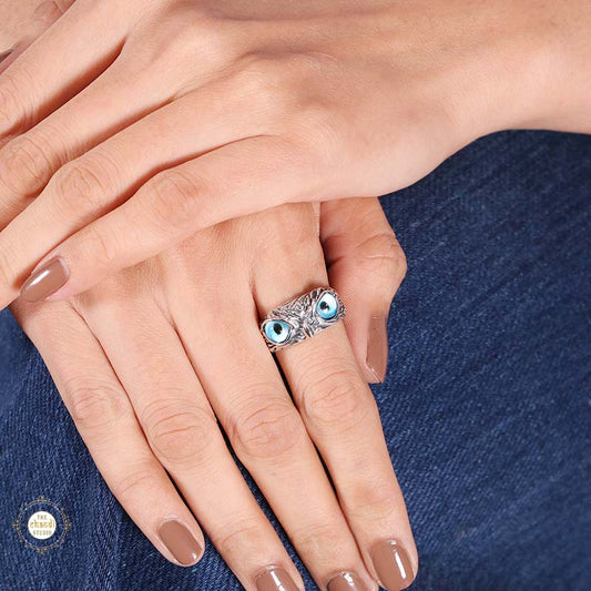 Sterling SilverSparkling Owl Ring