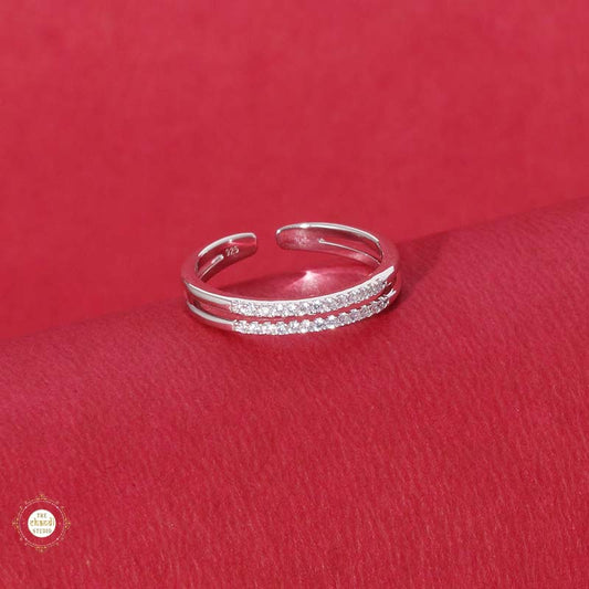Sterling Silver Sparkling  layer up stack Ring