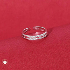 Sterling Silver Sparkling  layer up stack Ring