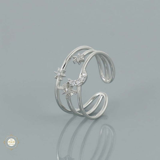 Sterling Silver Sparkling Bloom Ring
