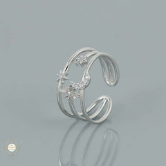 Sterling Silver Sparkling Bloom Ring