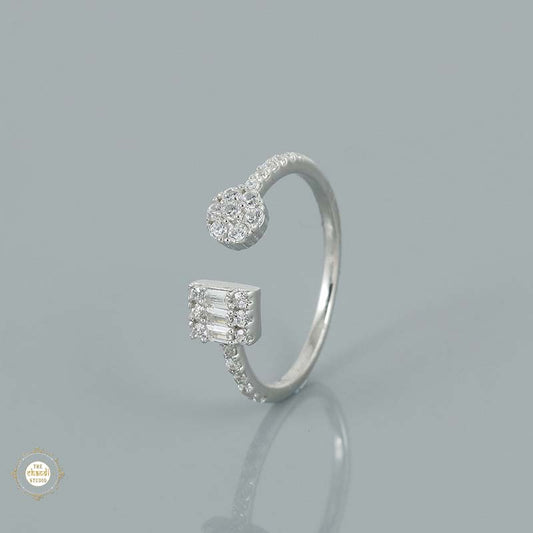 Sterling Silver Sparkling Silver Celestial Glow Ring