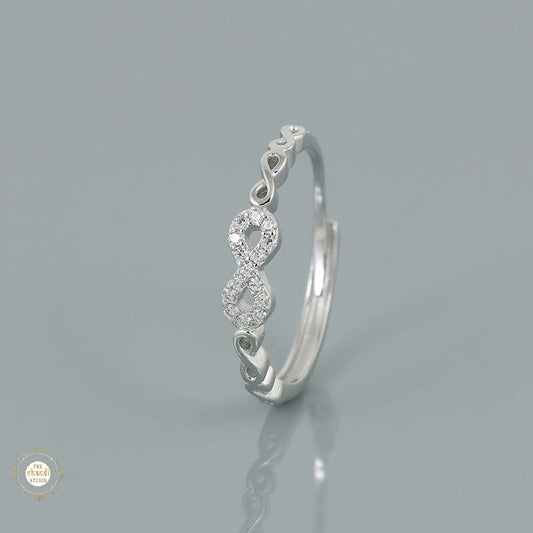 Sterling Silver Sparkling Infinity Spark Ring