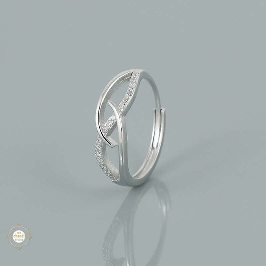 Sterling Silver Sparkling Twinkle Dew Ring