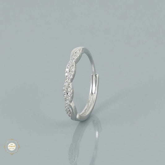 Sterling Silver Sparkling Twinkle Solitaire Ring