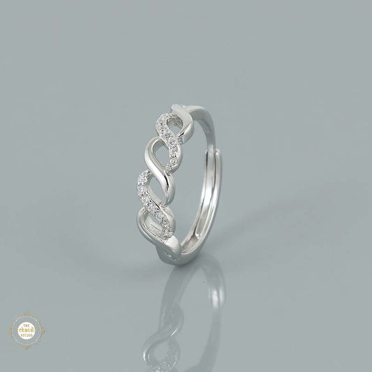 Sterling Silver Sparkling Twist of Eternity Ring
