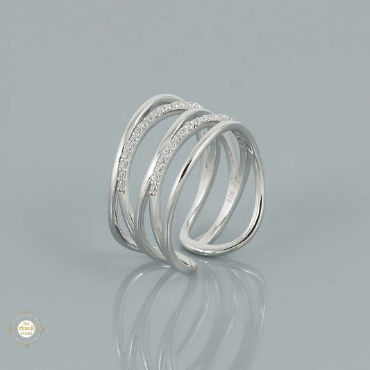 Sterling Silver Sparkling Layer Up Stack Ring
