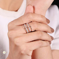 Sterling Silver Sparkling Layer Up Stack Ring