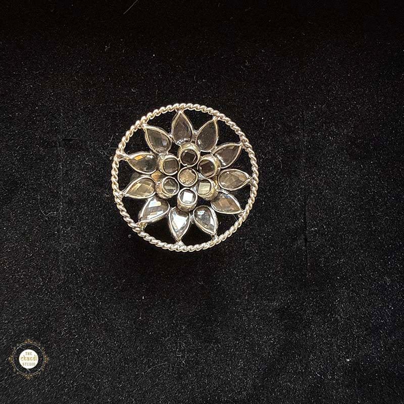 Sterling Silver Floral Glow Ring