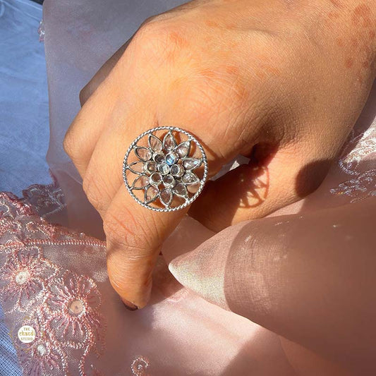 Sterling Silver Floral Glow Ring