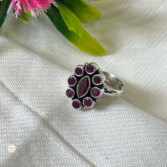 925 Sterling Silver Royal Oval Blossom Ring