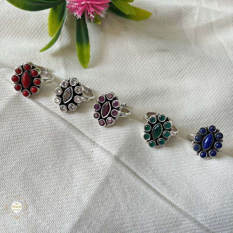 925 Sterling Silver Royal Oval Blossom Ring