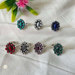 925 Sterling Silver Royal Oval Blossom Ring