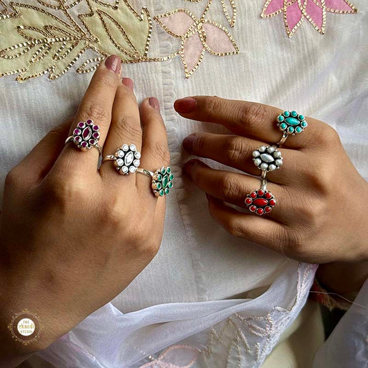 925 Sterling Silver Royal Oval Blossom Ring