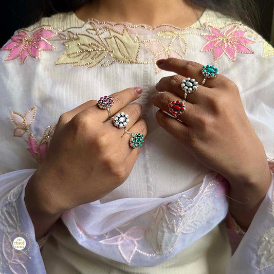 925 Sterling Silver Royal Oval Blossom Ring