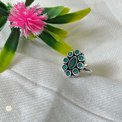 925 Sterling Silver Royal Oval Blossom Ring