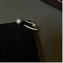 Sparkling Silver Crystal Arrow Ring