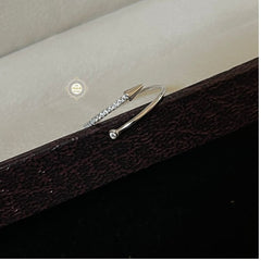 Sparkling Silver Crystal Arrow Ring