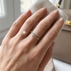 Sparkling Silver Crystal Arrow Ring