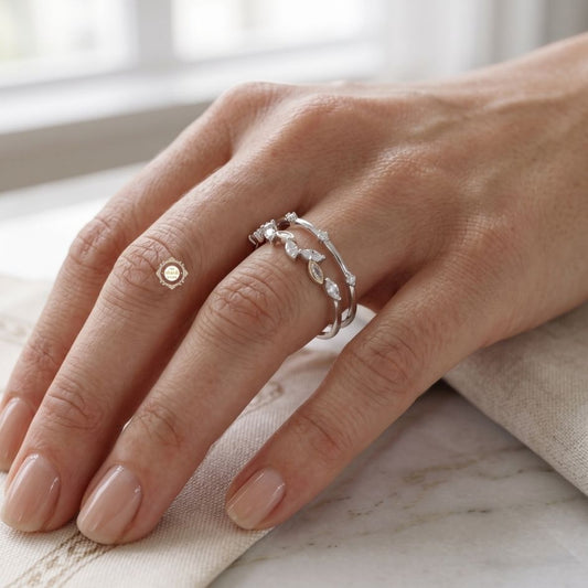 Sparkling Silver Blossom Ring