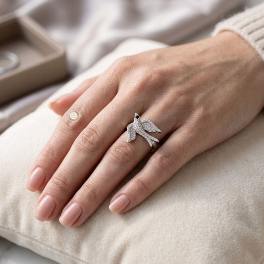 Sparkling Silver Sparrow Ring