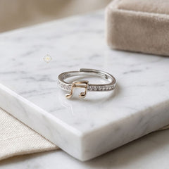 Silver Music Lover Sparkling Ring