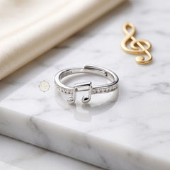 Silver Music Lover Sparkling Ring