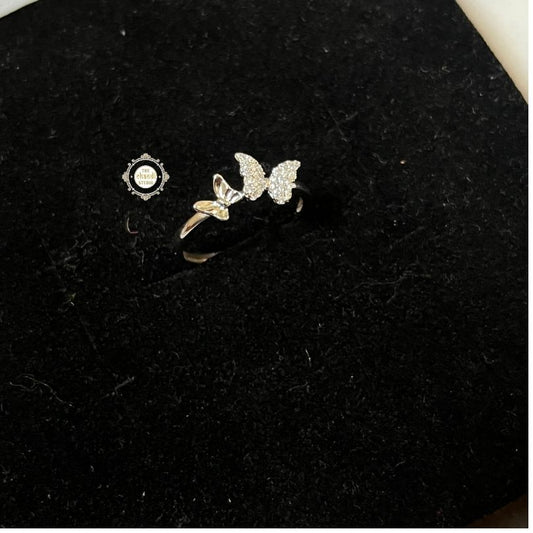 Sparkling Silver Butterfully Ring