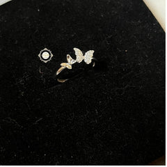 Sparkling Silver Butterfully Ring