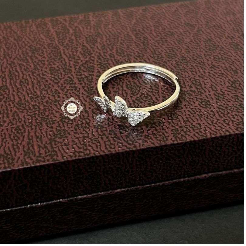 Sparkling Silver Butterfully Ring