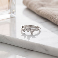 Sparkling Silver Butterfully Ring