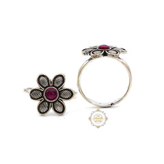 Sterling Silver Flower Toe Ring