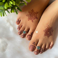 925 Solid Silver Round Rangoli Toe Ring