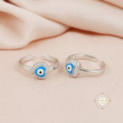 Sparkling Silver Evil Eye Toe Ring