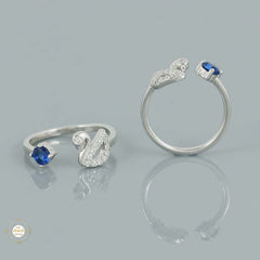 Sterling Silver Sparkling Graceful Swan Toe Ring