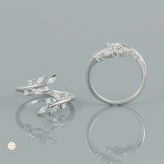 Sterling Silver Sparkling  Blossom Toe Ring