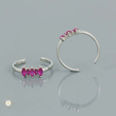 Sterling Silver Sparkling Grace Leaf Toe Ring