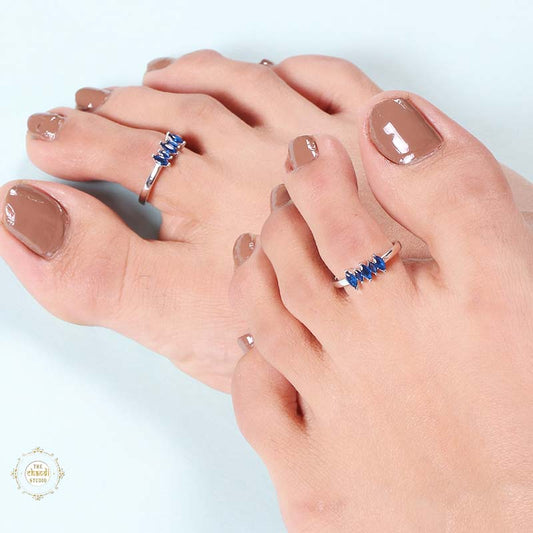 Sterling Silver Sparkling Grace Leaf Toe Ring